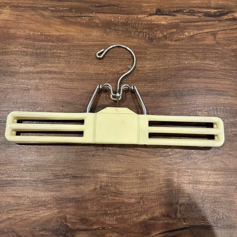 Vintage Tamor Hanger Plastic Ivory Yellow Clip Type Pants Skirt